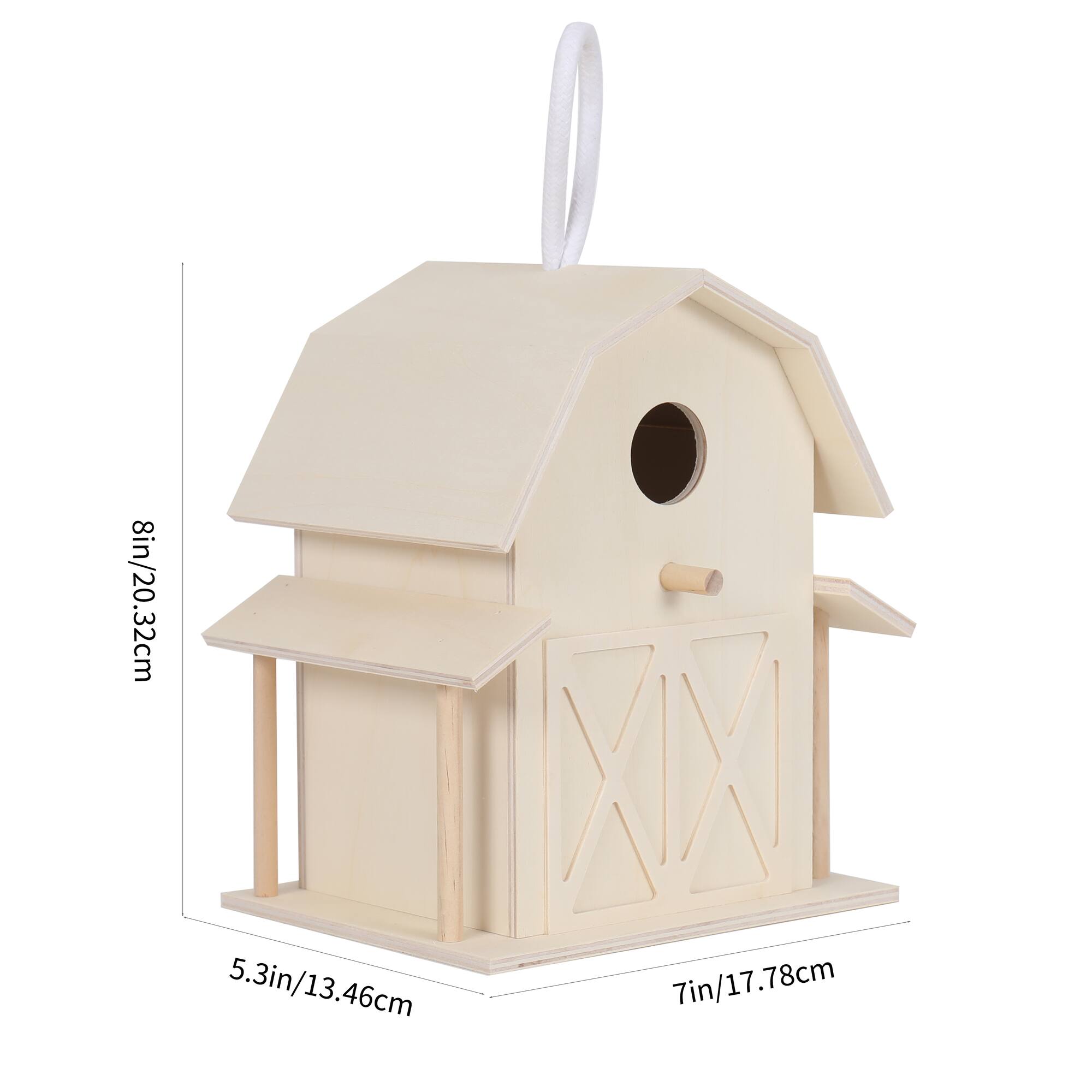 8 Pack: 8" Wood Barn Birdhouse by Make Market®